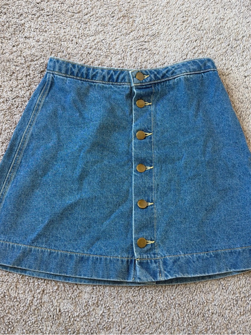 Retro American Apparel Blue Denim Button-Front Skirt